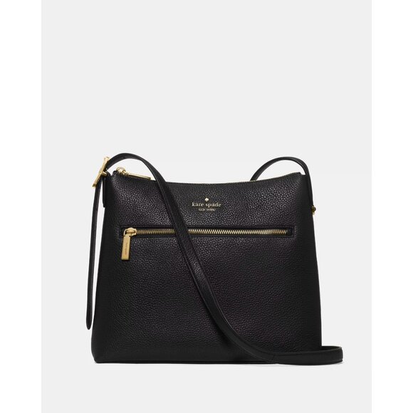 New Kate Spade 454 Large Swingpack Buckle Crossbody Pebble Leather Black - Picture 5 of 5